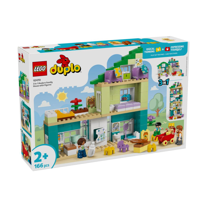 Đồ Chơi Lắp Ráp 3 Trong 1: Ngôi Nhà Hiện Đại Kèm Nhân Vật LEGO DUPLO 10470 (166 chi tiết) - ảnh 3