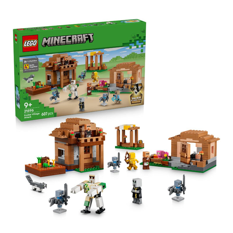 Đồ Chơi Lắp Ráp Evoker Tấn Công Làng LEGO MINECRAFT 21596 (607 Chi Tiết)