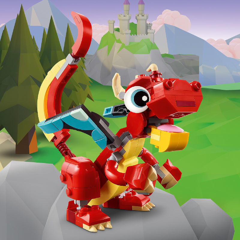 Đồ chơi lắp ráp Rồng đỏ may mắn LEGO CREATOR 31145 (149 chi tiết) - ảnh 4