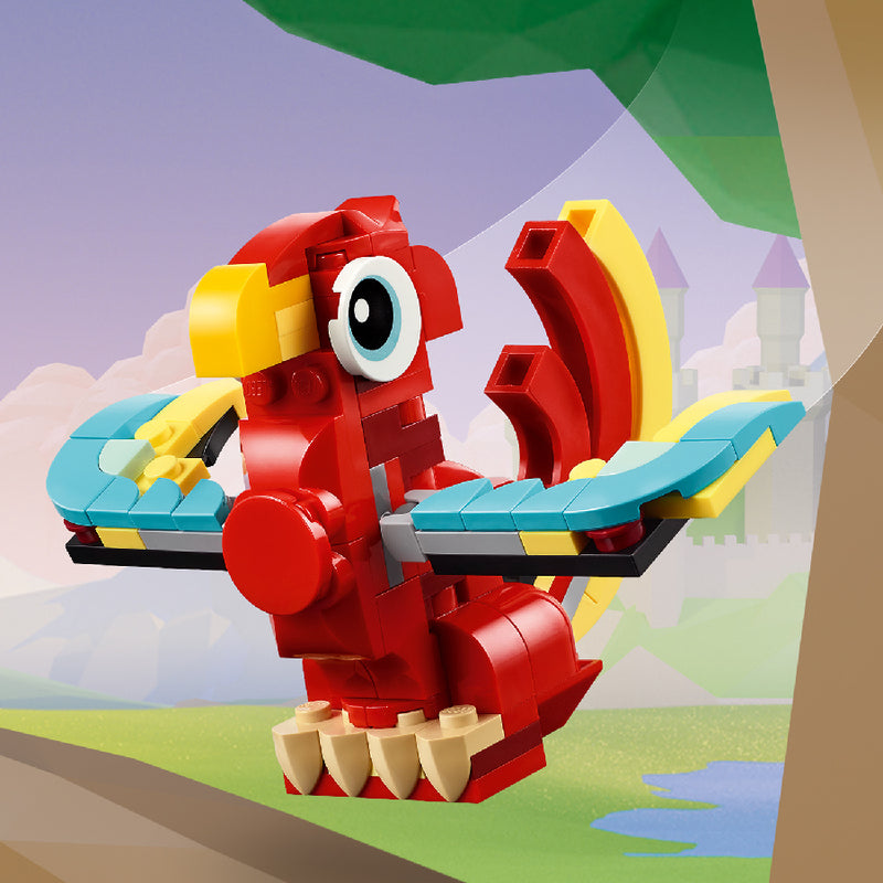 Đồ chơi lắp ráp Rồng đỏ may mắn LEGO CREATOR 31145 (149 chi tiết) - ảnh 5