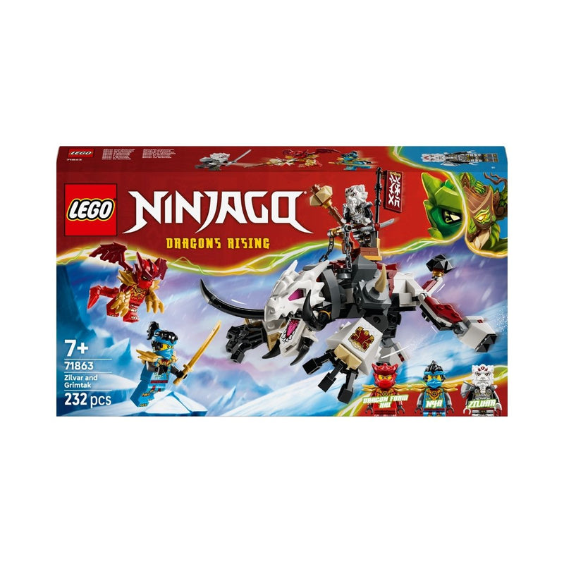 Đồ Chơi Lắp Ráp Zilvar Và Quái thú Rồng Grimtak LEGO NINJAGO 71863 (232 chi tiết) - ảnh 2